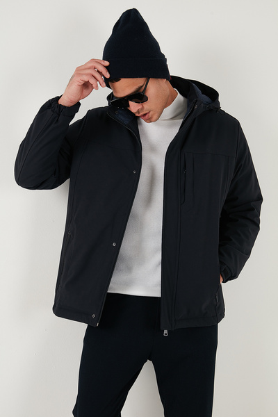 Buratti Regular Fit Detachable Hooded Lined Coat Men's Coat 497Hector