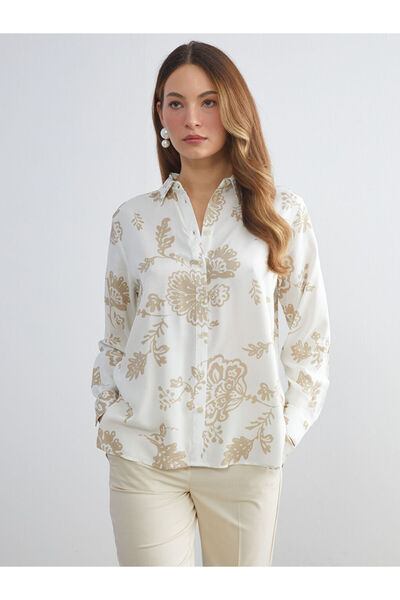 LC Waikiki LCWAIKIKI ClassicYeşil Çiçekli Kadın Gömlek