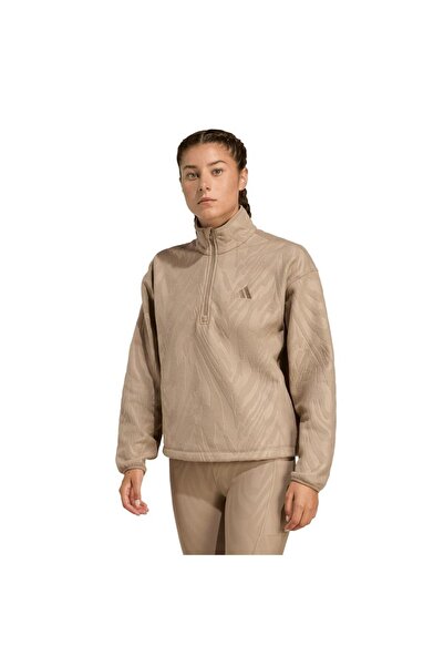 adidas Γυναικείο Καφέ Μπουφάν AOP POLARFLEECE JX3122