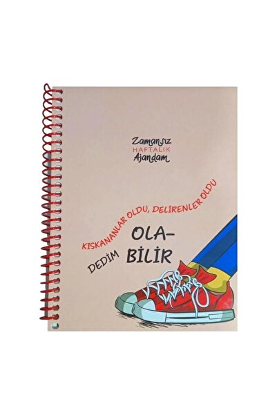 Tatlı Sebep Zamansız Haftalık Ajanda Planlayıcı, Resimli, Spiralli, Sticker'l...