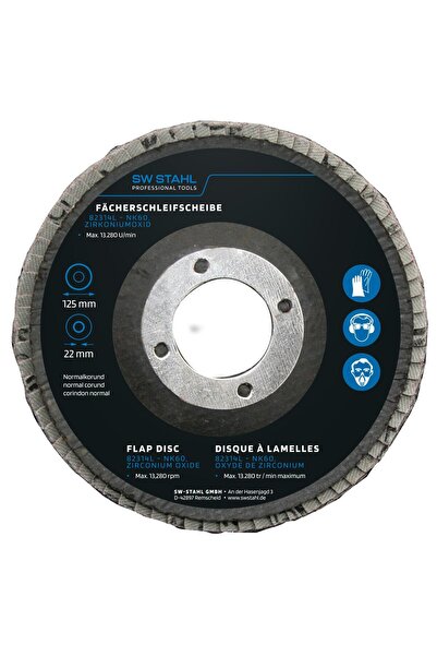 SW-Stahl Set de 10 discuri cu clapete din oxid de zirconiu, 125 mm, granulati...