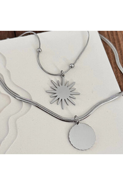 TURKAFONE قلادة الشمس المزدوجة