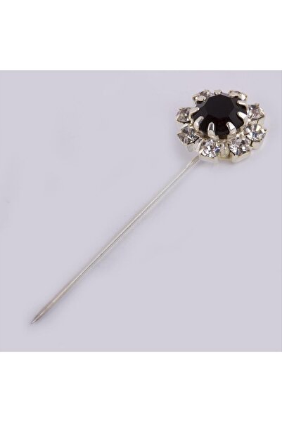 ZERO LAND دبوس وشاح مرصع بالأحجار من دي إس-ديرين - أسود