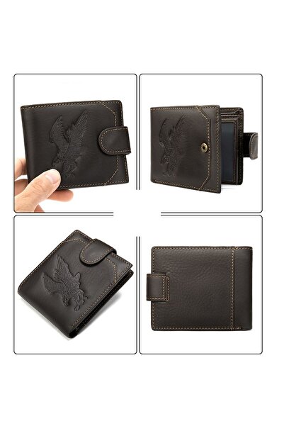 OEM Portofel barbati, PT663 Edward, piele naturala, Maro inchis