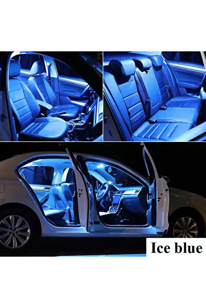 Choice6 مجموعة من 4 مصابيح LED داخلية للسيارة بلون أزرق ثلجي 8000 كلفن، مناسب...