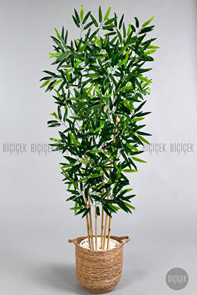 BİÇİÇEK Yapay Bambu Ağacı 6 dallı 150 cm yoğun yapraklı
