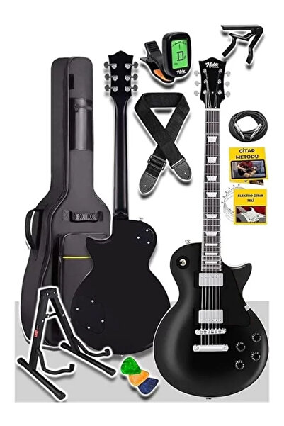 NUVVO GRX-200BK-BAG Üst Segment Profesyonel Elektro Gitar Set Les Paul Kasa M...