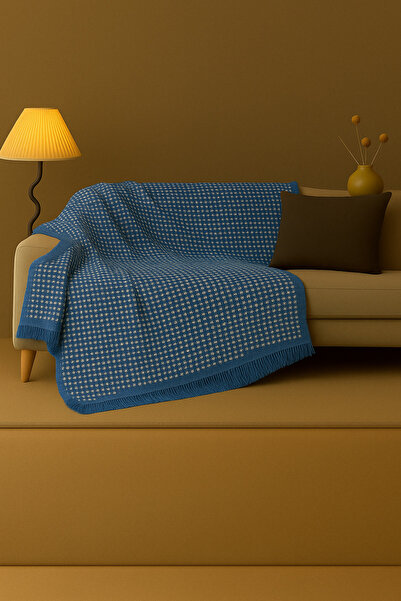 Rell Home Pamuklu Dokulu Koltuk Şalı 170x220 cm – Saçaklı TV Battaniyesi & Dekoratif Koltuk Örtüsü