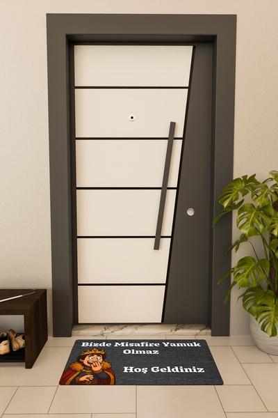 Dormot High Quality Digital Printing Black, Prince, Cartoon Guest-Themed Doormat