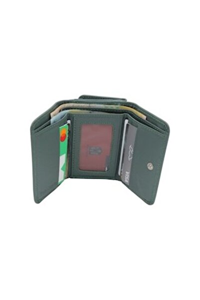 HASSION Women's Leather Wallet R403, Light Green