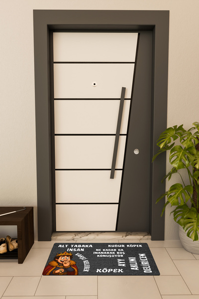 Dormot High Quality Digital Printing Black, Prince, Cartoon Collage Themed Door Mat