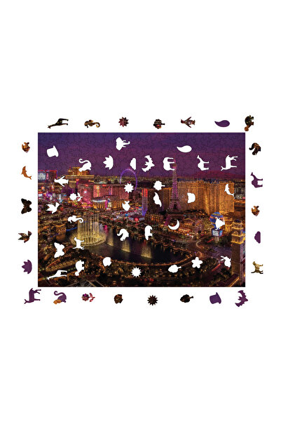 WePuzzleUp Wooden Puzzle - Vegas Nights - 450 Pieces, 29X39 cm