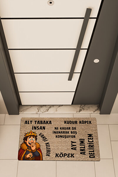 Dormot High Quality Digital Printing Brown, Prince, Cartoon Collage Themed Door Front Mat