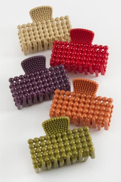 FREEDOM STOREE Ορθογώνια πολύχρωμη πόρπη με μανταλάκι 6 εκ.