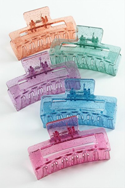 Seçkin Trend مشبك ملابس مستطيل شفاف ملون 8 سم