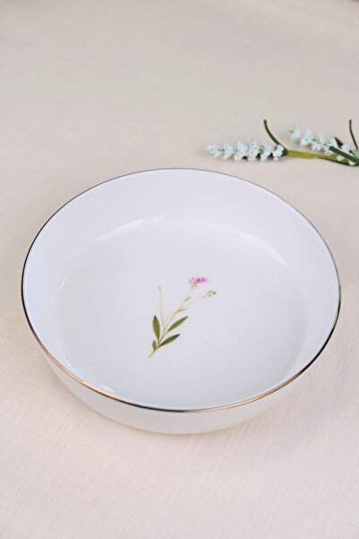 tabakevi Tabak Evi Porcelain Natura Broadcloth Gold Gilded Bowl 20,50X5Cm 1170Cc 4 Pieces