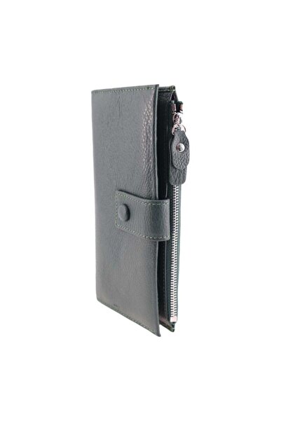 HASSION Women's Leather Wallet B04, Dark Green