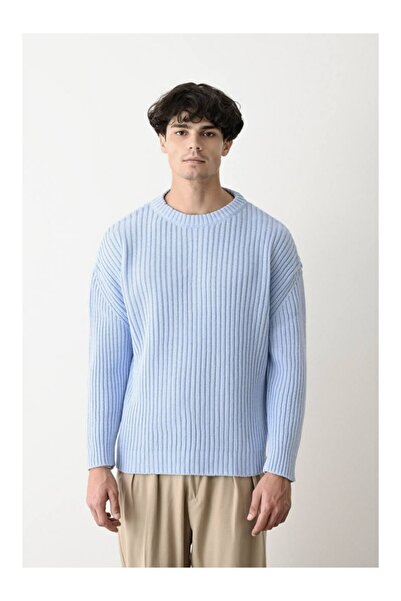 perasttesktil Men's Oversized Thick Ribbed Sweater