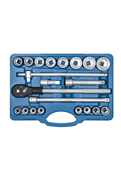SW-Stahl Set de 21 chei tubulare SW07663L cu clichet și bară de forță, prinde...