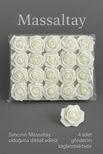 Massaltay Trandafir din latex Dimensiune mare 4 bucăți – Aranjament decorativ...