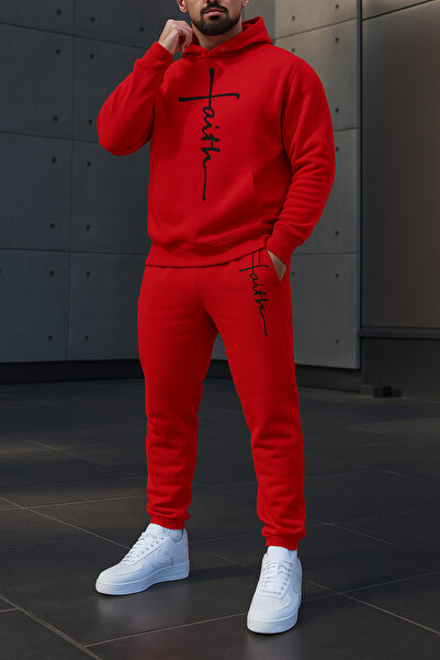 CLASSY.MODA Set de hanorac și pantaloni de sport cu glugă, cu buzunar cangur,...