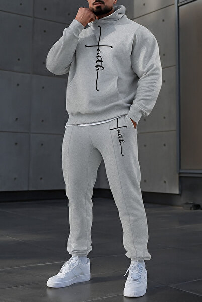 CLASSY.MODA Σετ Unisex με φούτερ με κουκούλα και φούτερ με τσέπες καγκουρό με...