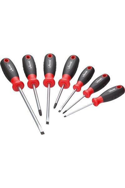 Vigor Set de 7 șurubelnițe V1637, profiluri PH 0.6 x 3, 1.2 x 6.5, PH0, PH2, cu mâner cauciucat