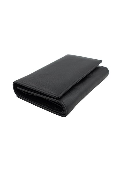 OEM Women's Wallet, Tita, Genuine Leather, Black, 15 x 10 x 3 cm - PR237