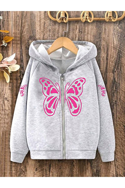 coolart سترة قطنية للأطفال بسحاب من Pink Butterfly - سترة شتوية للأولاد والبن...