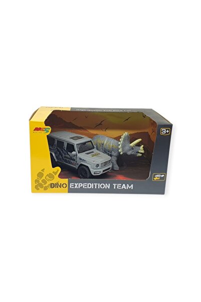 MİVOLA Pull and Drop Vehicle and Dinosaur Play Set - 6843-2D- Gray (Lisinya)