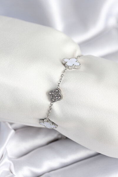 Lisinya سلسلة فولاذية 316L فضية اللون مرصعة بحجر الزركون الأبيض للنساء - TYGOO