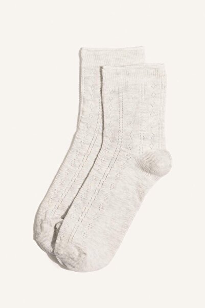 DeFacto Kadın Fırfırlı 3'lü Pamuklu Soket Çorap G2412AXNS