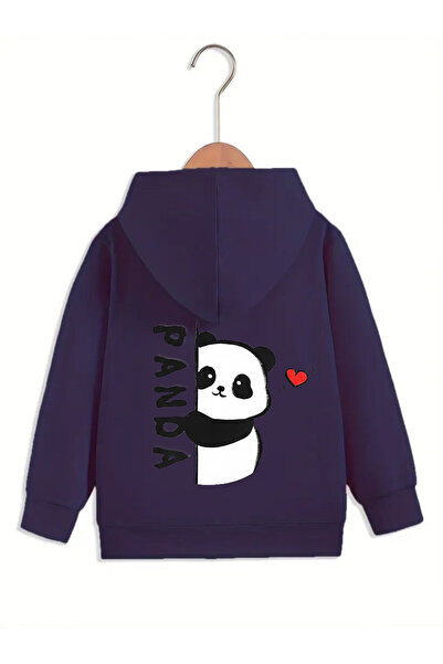 coolart Panda Cotton Children's Zippered Cardigan - Navy Blue Printed Girls' ...