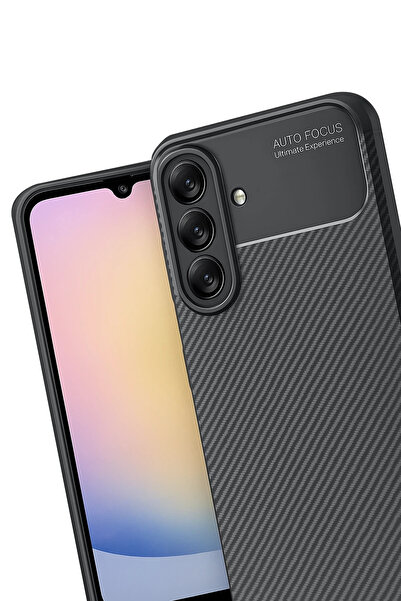 Nezih Case Samsung Galaxy A17 Kamera Korumalı (Karbon Tasarım) Koruyucu Lüx Silikon Kılıf