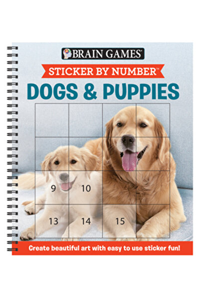 Pubn Intl Brain Games - Sticker by Number: Dogs & Puppies (Square Stickers): Create Beautiful Art with Easy to