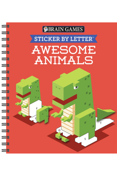Pubn Intl Brain Games - Sticker by Letter: Awesome Animals (Sticker Puzzles - Kids Activity Book)