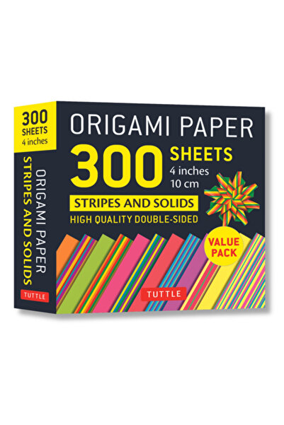 Tuttle Pub Origami Paper 300 Sheets Stripes and Solids 4" (10 CM): Tuttle Origami Paper: High-Quality Origami S