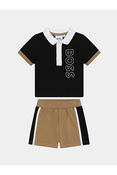 BOSS Σετ Πόλο και Σορτς για Αγόρια J50785 Μαύρο