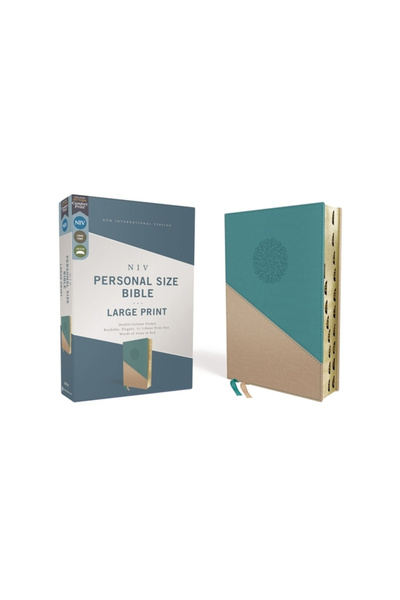 Zondervan Niv, Personal Size Bible, Large Print, Leathersoft, Teal/Gold, Red ...