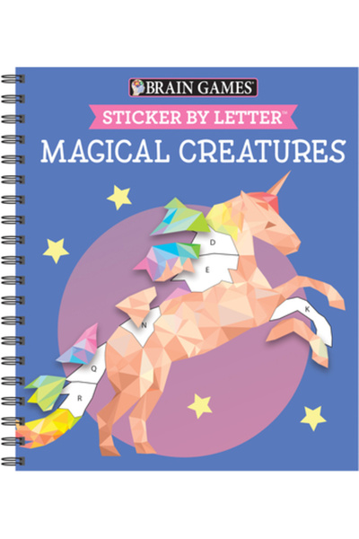 Pubn Intl Brain Games - Sticker by Letter: Magical Creatures (Sticker Puzzles - Kids Activity Book) [With Stic