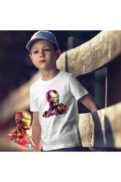 OEM Kids Boys Iron Man Geometric T-Shirt