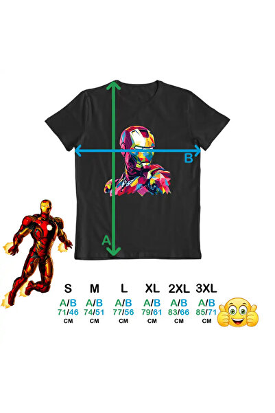 OEM Men's T-Shirt Iron Man Geometric Iron Man Steel