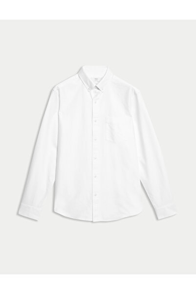 Marks & Spencer Slim Fit Saf Pamuklu Oxford Gömlek