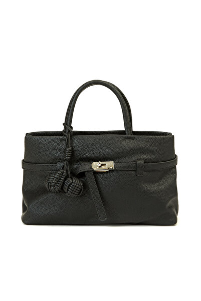 Dıvarese Siyah Baskılı Kadın Çanta