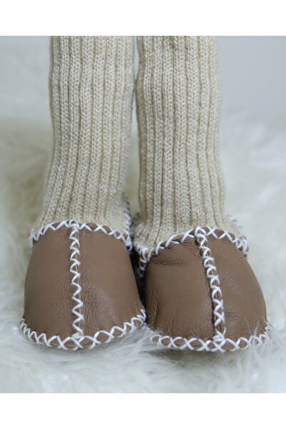 TTY Bebek Patiği Kürklü Hakiki Kuzu Derisi