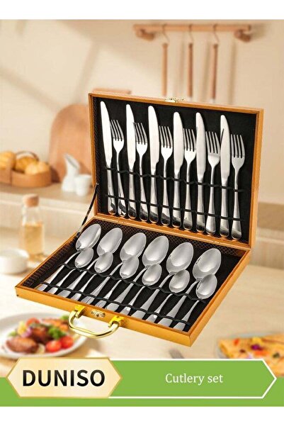 fun zone 24 Piece Stainless Steel Silver Cutlery Set