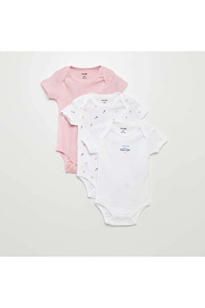 KIABI طقم ملابس داخلية قطنية مطبوع - عبوة من 3 قطع باللون الأبيض