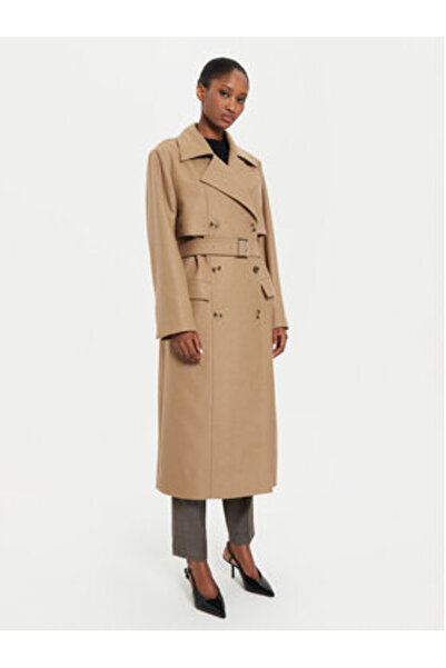 BOSS Γυναικείο Μάλλινο Παλτό 50518503 Μπεζ