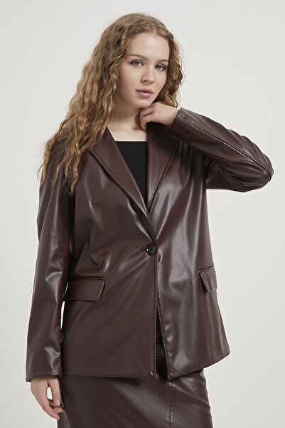 Arma Life Armalife 2704 Synthetic Leather Blazer Women's Jacket