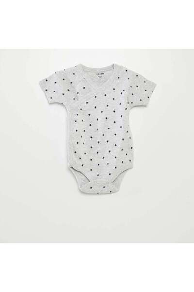 KIABI Pack of 3 bodysuits with crossover collar GREY